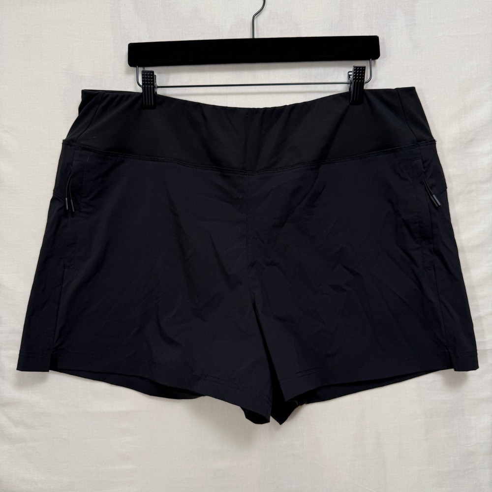 Traj3ctory Athletic Shorts Womens XXL‎ Black Performance Zipper Pockets Hiking
